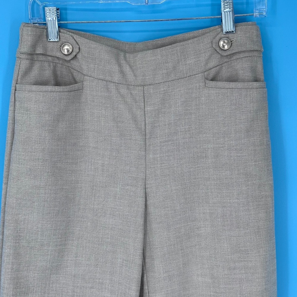 Chico's Gray Wide Leg Trouser Pants Silver Button Tab Size 00R US 2R 570380988 - Picture 4 of 10
